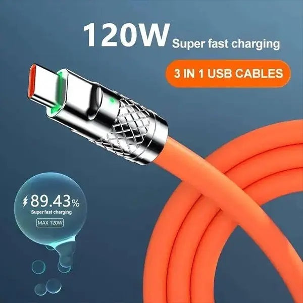 3 In 1 Universal 120W Fast Charging Cable