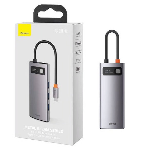 Baseus Metal Gleam Series 6-in-1 Multifunctional Type-C HUB Docking Station