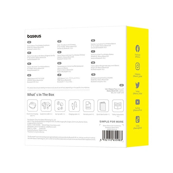 Baseus Bowie E20 Bluetooth Earphones TWS