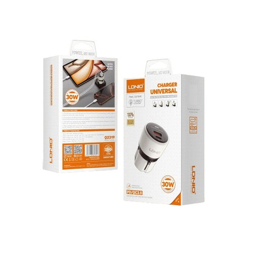 LDNIO Q2319 30W 2-Port USB PD Charger USB-A+USB-C PD QC3.0