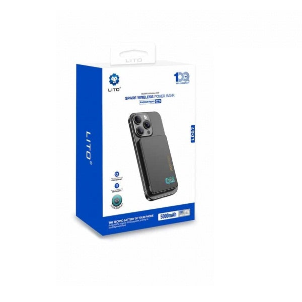 LITO LP07 15W Ultra Thin 3in1 Magnetic Power Bank