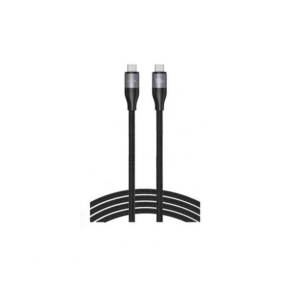 Lito LD25CC 100W Super Charging Type C to Type C Braided Metal Cable LED - 200cm