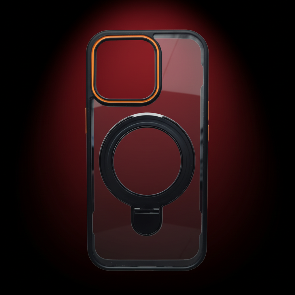 Phone case with a ring holder on a white background