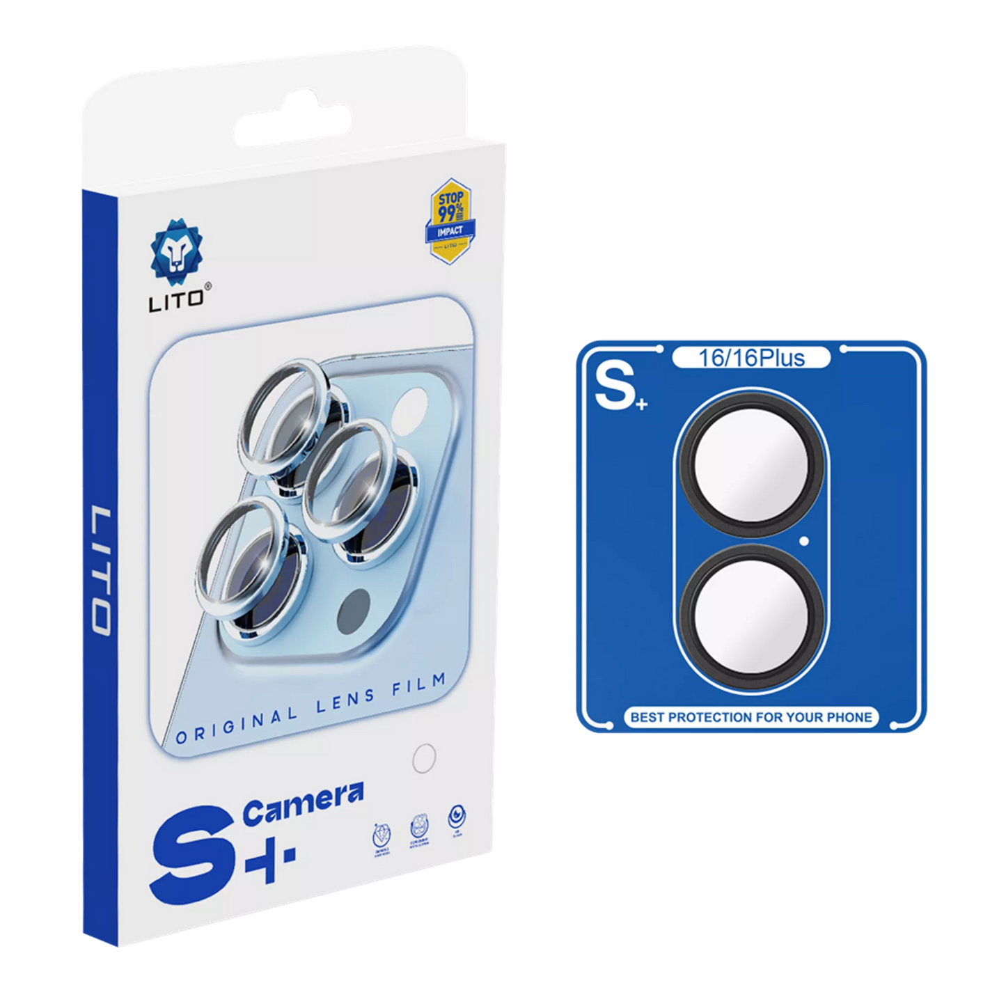 Lito Camera Ring S+ Metallic Camera Ring Lens Protector - iPhone 16 & iPhone 16 Plus