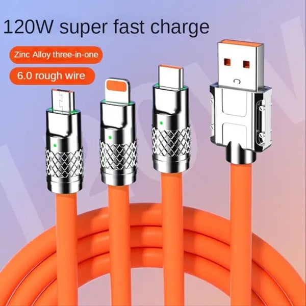 3 In 1 Universal 120W Fast Charging Cable