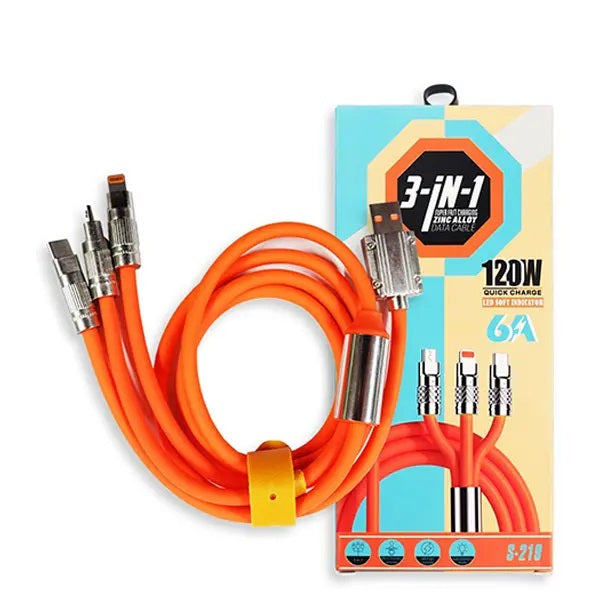 3 In 1 Universal 120W Fast Charging Cable