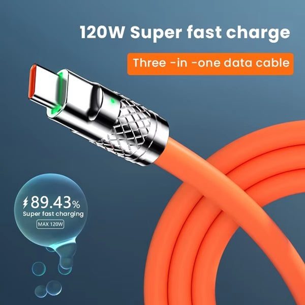 3 In 1 Universal 120W Fast Charging Cable
