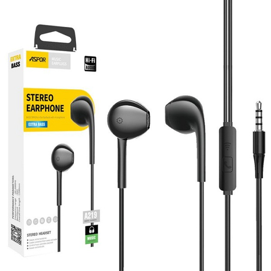 Aspor A219 3.5mm High Bass Quality Sound Earphone