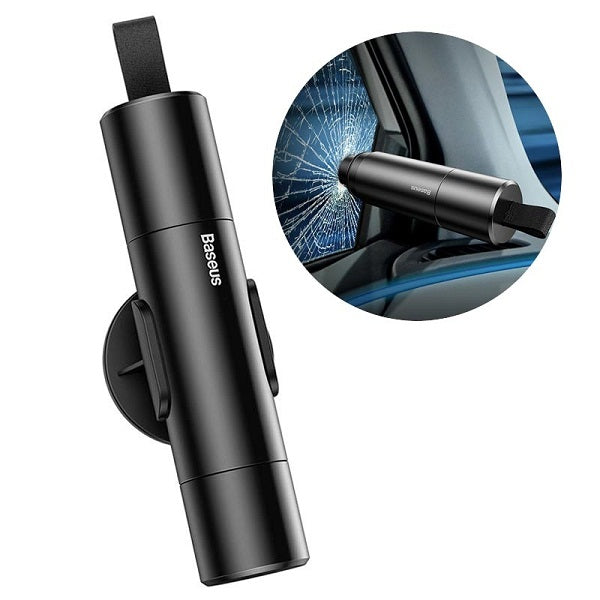 BASEUS Sharp Tool Safety Hammer with Broken Window + Cut Seat Belt Function