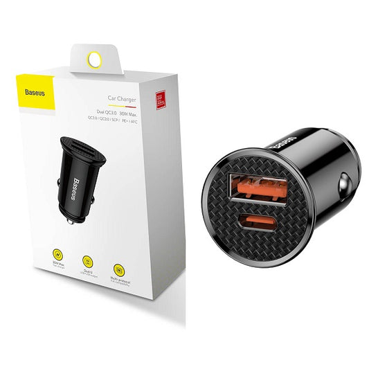 Baseus Circular Plastic A+C 30W PPS Car Charger – (6M)