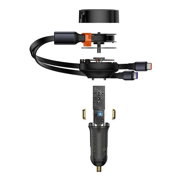 Baseus Enjoyment Retractable 2-in-1 Car Charger C+C 33W