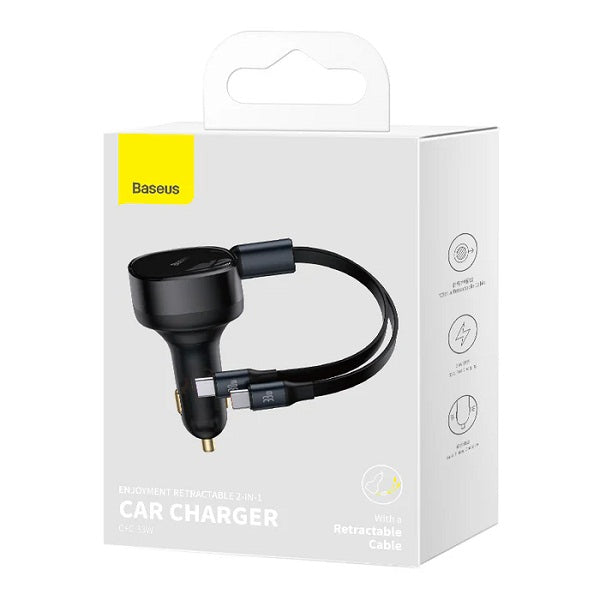 Baseus Enjoyment Retractable 2-in-1 Car Charger C+C 33W