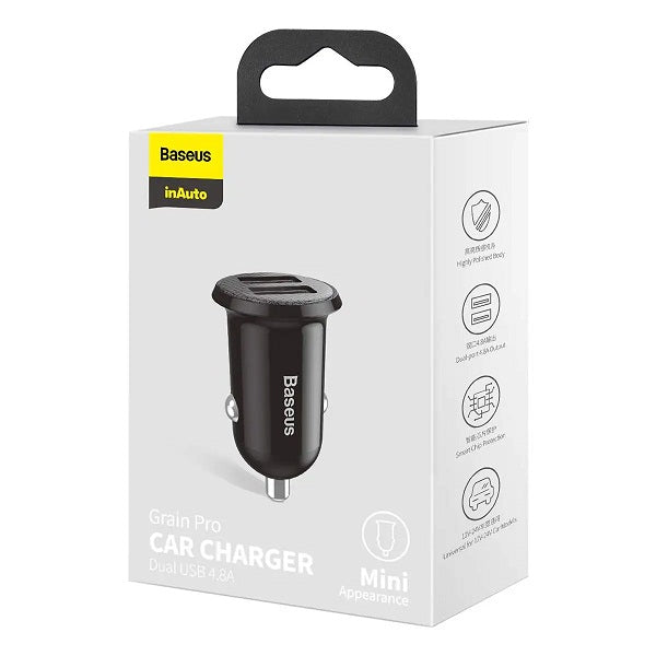 Baseus Grain Pro Dual USB Port 4.8A Car Charger
