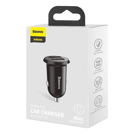 Baseus Grain Pro Dual USB Port 4.8A Car Charger