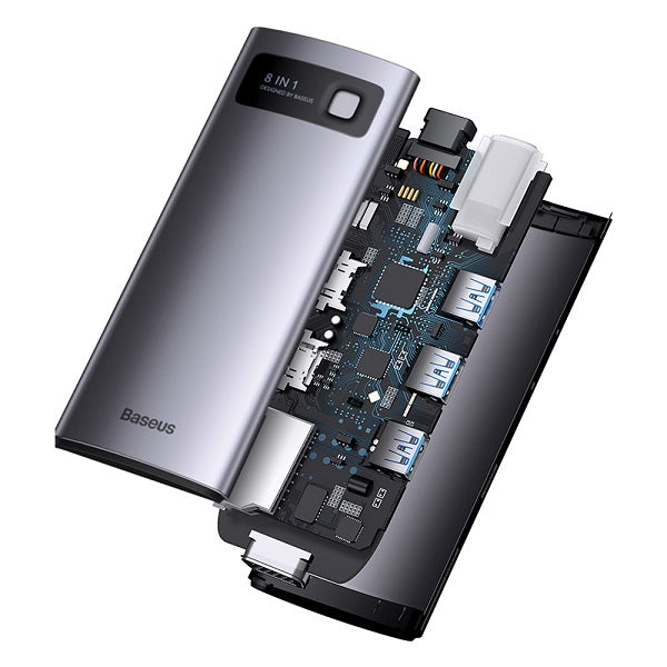 BASEUS METAL GLEAM 8 IN 1 TYPE-C HUB