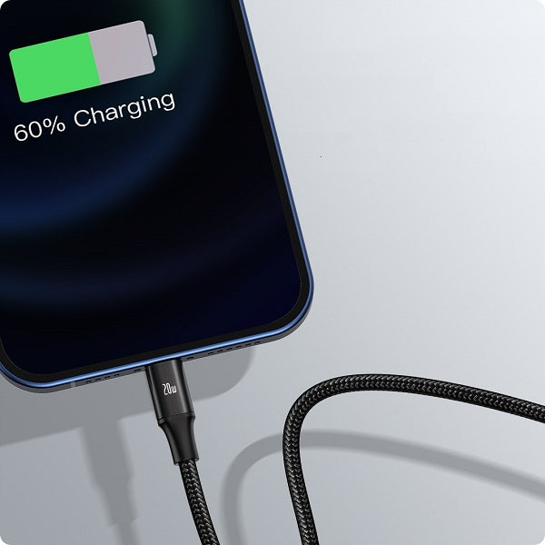 Baseus Rapid Series 3-in-1 Fast Charging Data Cable Type-C to C+L+C PD 20W -1.5 Meter