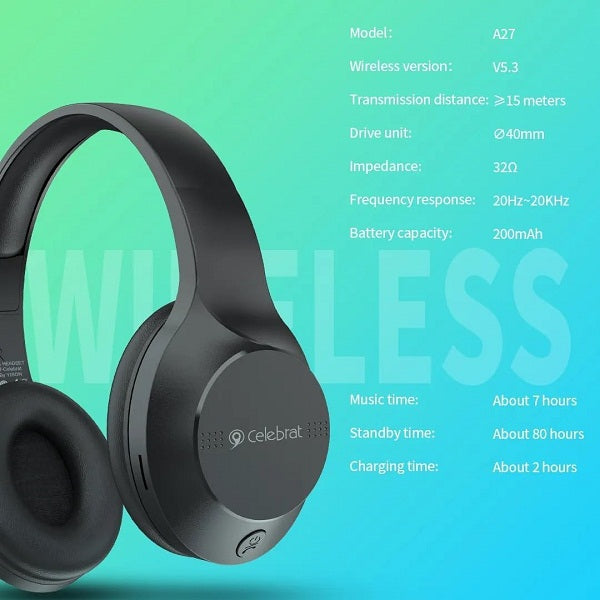 Celebrat A27 Bluetooth Stereo Headphone