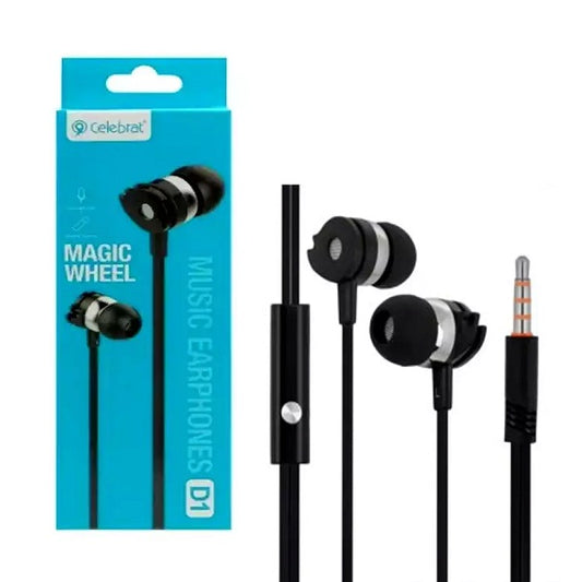 Celebrat D1 Stereo Silicone Flat Wire Headphones