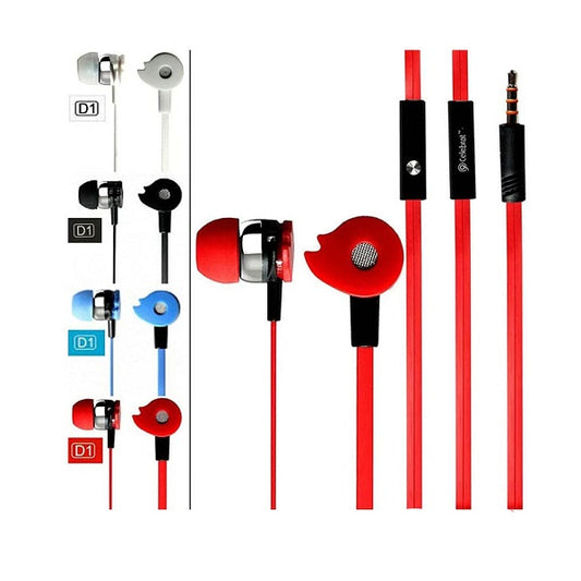 Celebrat D1 Stereo Silicone Flat Wire Headphones