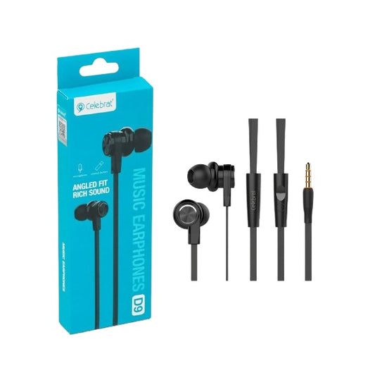 Celebrat D9 Wired Headphones 3.5mm In-ear Sport Earbuds with Microphone