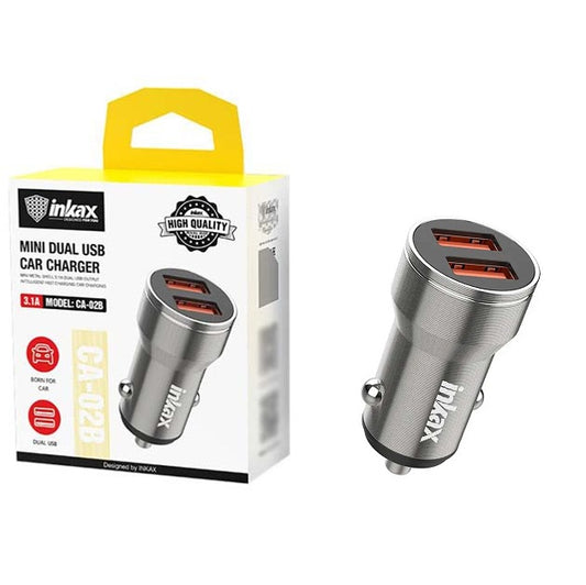 INKAX CA-02B 2 USB 3.1A Fast Charging Car Charger