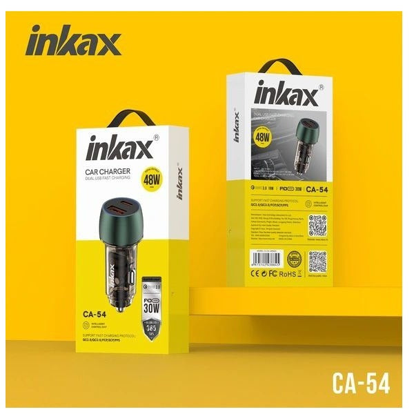 Inkax CA-54 A+C 48W Daul USB Fast Charging Car Charger