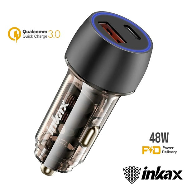 Inkax CA-54 A+C 48W Daul USB Fast Charging Car Charger