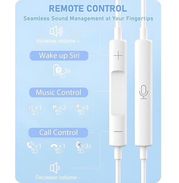 Iphone 15 USB C Earpods Headphones Type-C Handsfree earphone wired (Only for iPhone 15 Series)