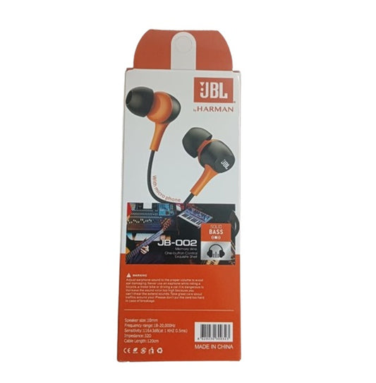 JBL Harman JB-002 Stereo Earphone Mega Bass Headset