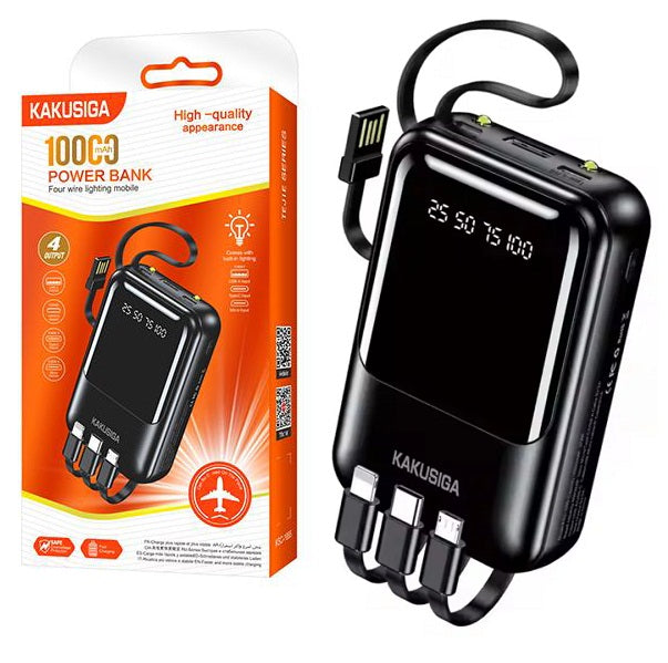 KAKUSIGA KSC-1095 4-in-1 Cable 10000mAh Fast Charging Power Bank