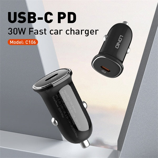 LDNIO C106 30W PD Super Fast Car Charger