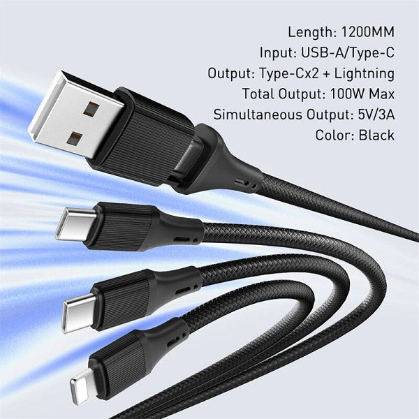 LDNIO 100W 2 In 3 Fast Cable LC97UC