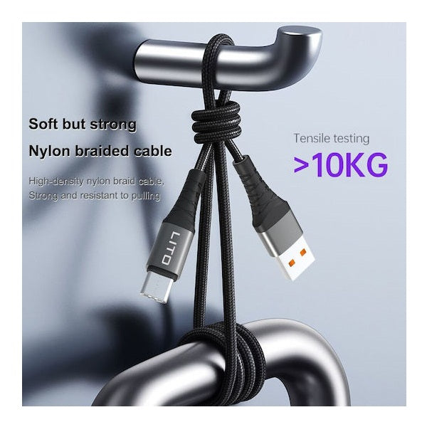 Lito LD08CC Braided Wire Type C to Type C Fast Charging Cable