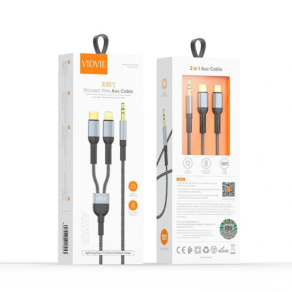 Vidvie 2 IN 1 Braided Wire Aux Cable AL1113