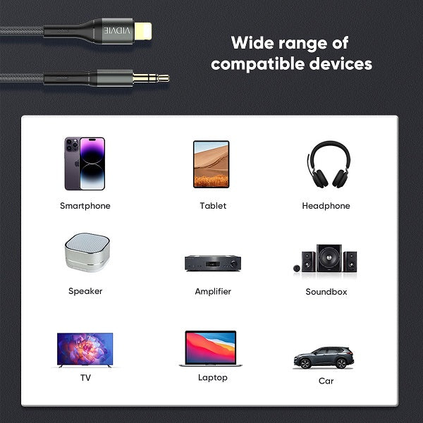 Vidvie Lightning & 3.5mm AUX Cable AL1112