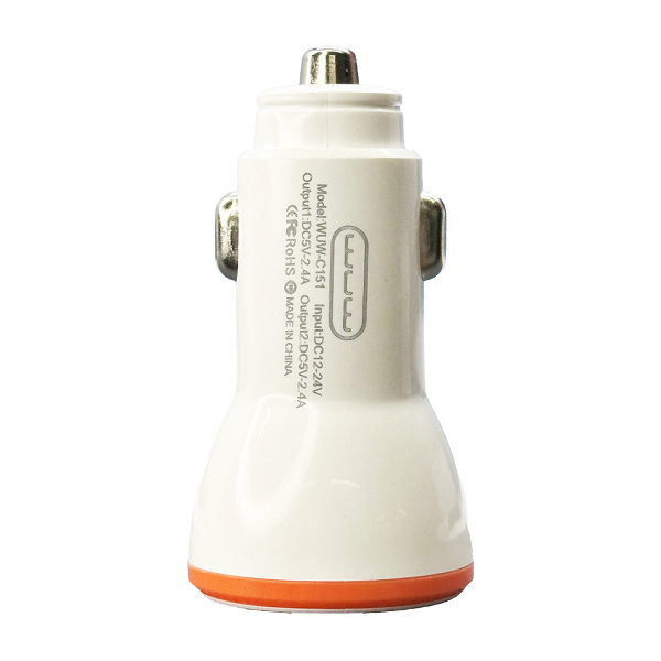 WUW-T71 2.4A 2 USB Car Charger Set (Type C)