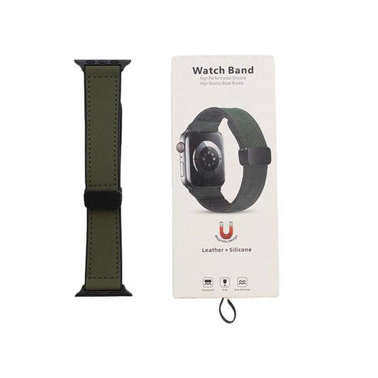 Watch Band Leather + Silicon Magnetic Clasp Smart Watch Band Strap (42mm | 44mm | 45mm | 49mm )