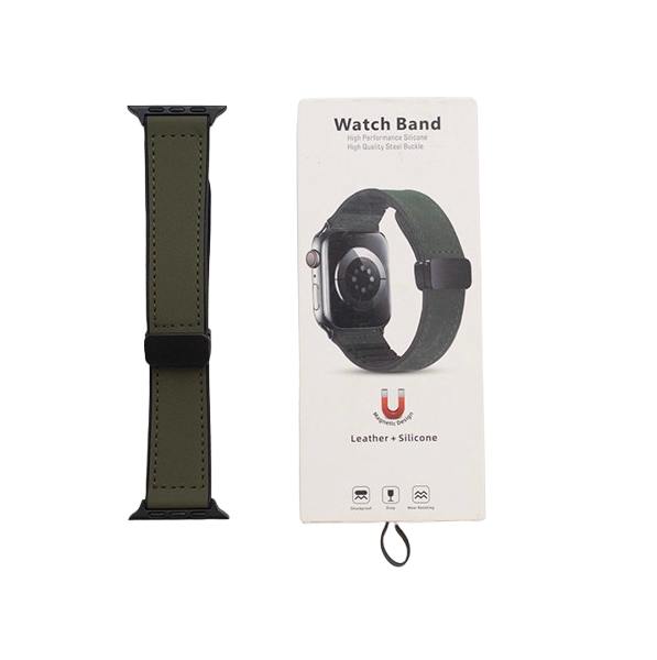 Watch Band Leather + Silicon Magnetic Clasp Smart Watch Band Strap (42mm | 44mm | 45mm | 49mm )