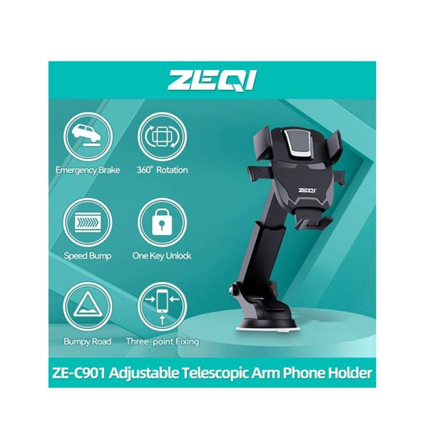 Zeqi ZE-C901 Suction Cup Car Phone Mount Holder